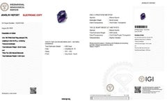 18 kt. White Gold Ring with 52.8 carat Natural Diamonds, & Amethysts IGI Cert