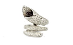 Diamonds Rubies White Gold Lily Ring