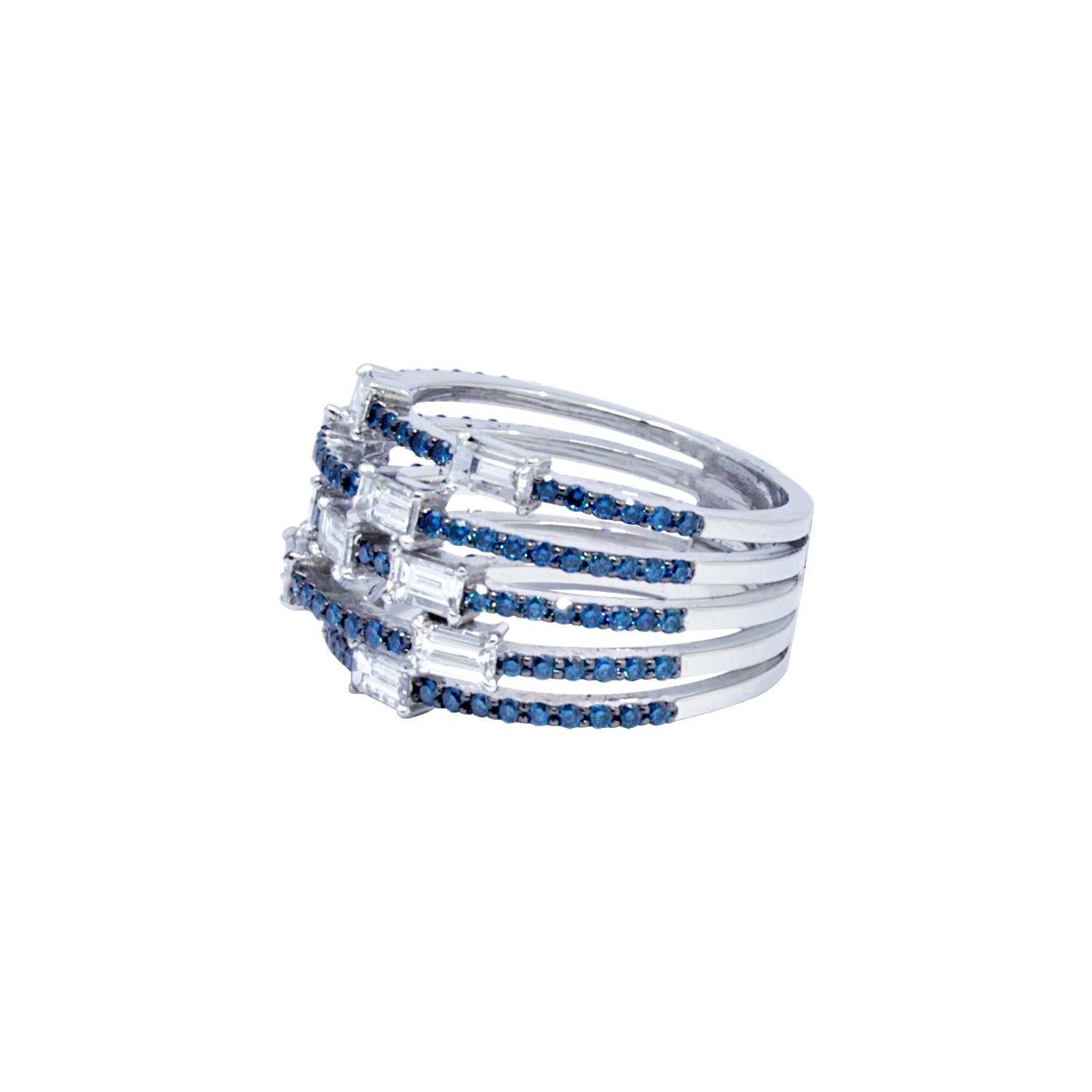 White Baguette Cut Diamonds, total carat weight – 1.29ct ‘F’ Colour ‘VVS1’ Clarity
Brilliant cut blue diamonds total carat weight - 0.65ct

The House of Poniros is a luxury brand synonymous with quality and style. The famous Greek brand has
