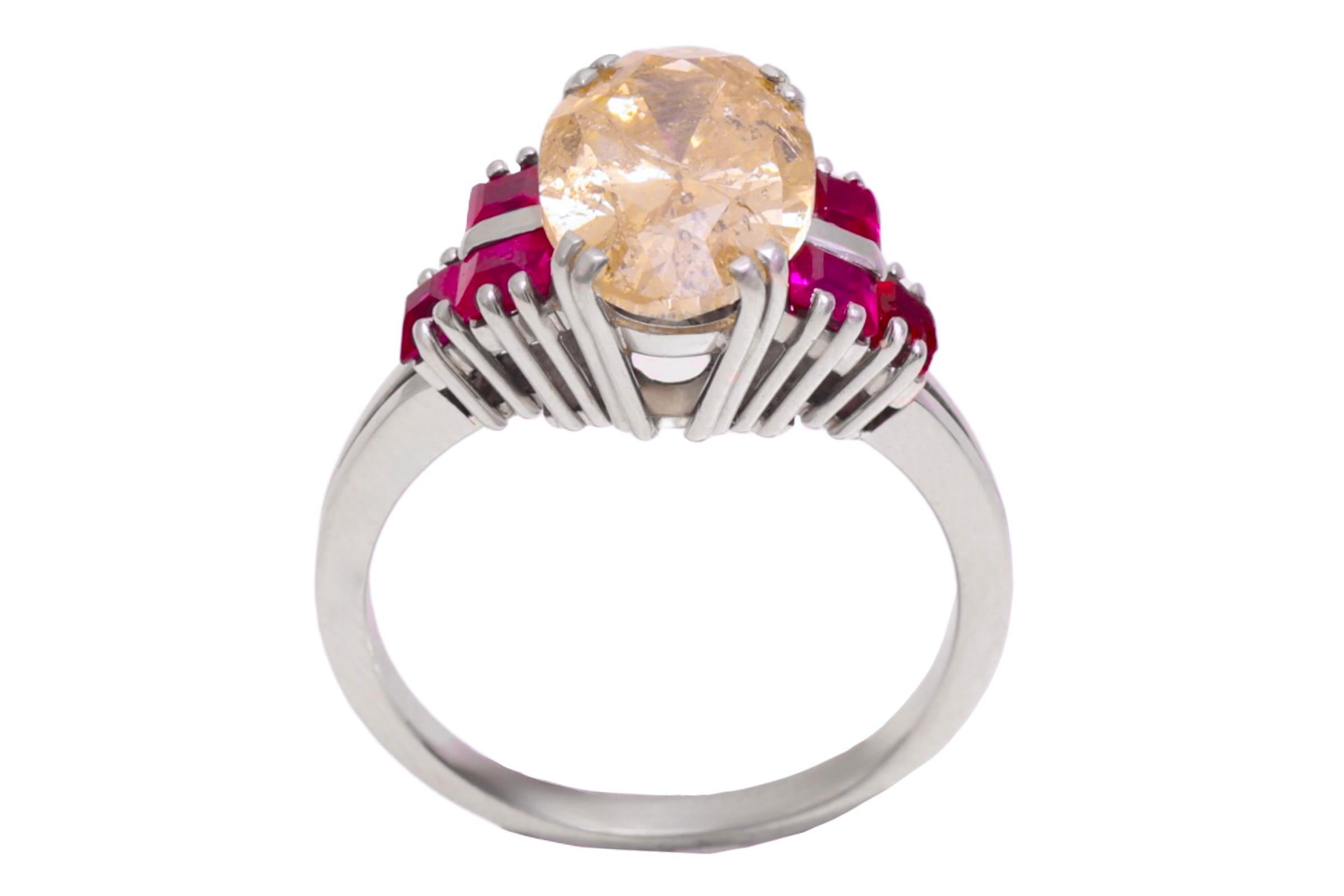 18 Karat Weißgold Solitär-Ring, 3,99 Karat Diamant im Ovalschliff in der Mitte im Angebot 1