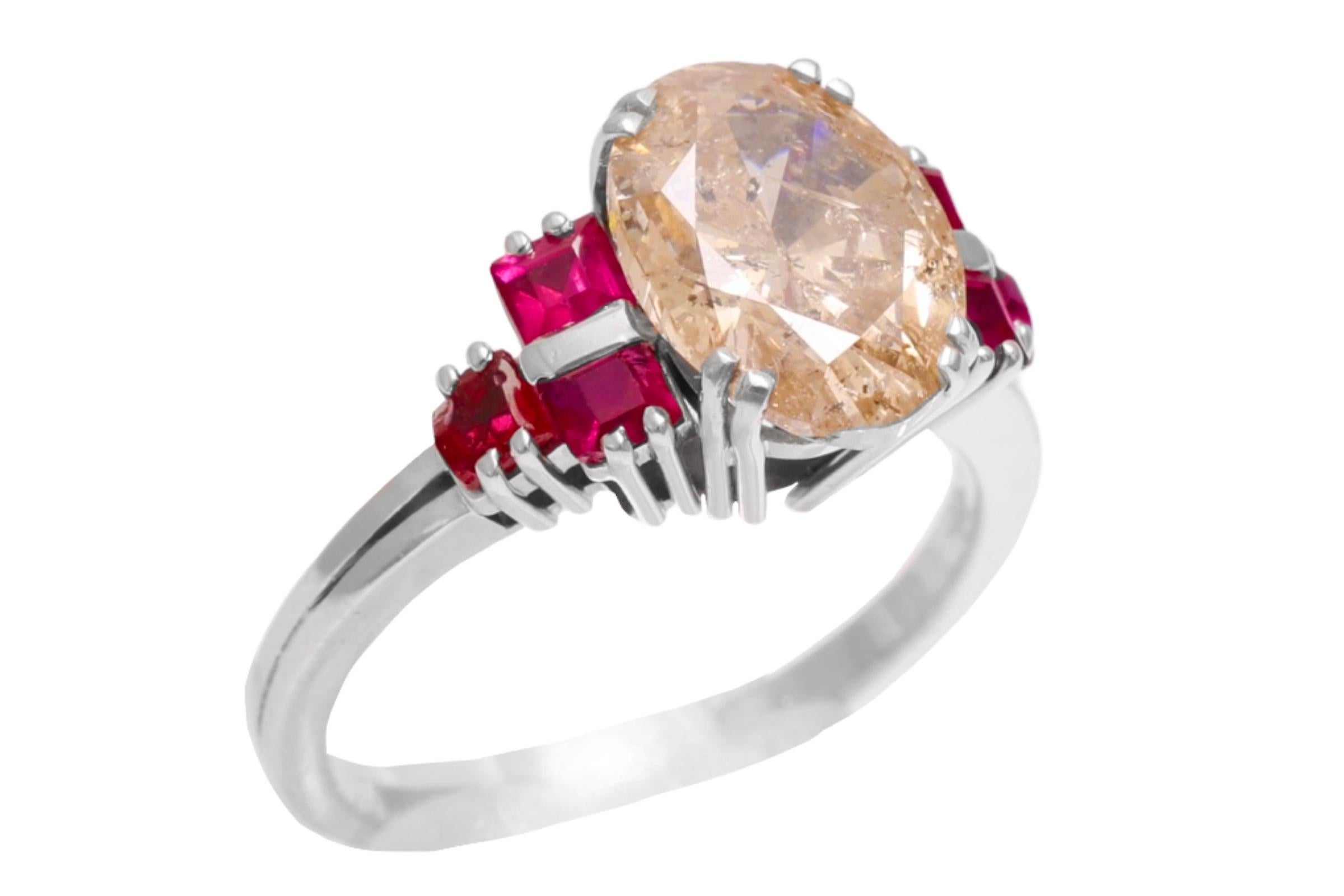 18 Karat Weißgold Solitär-Ring, 3,99 Karat Diamant im Ovalschliff in der Mitte im Angebot 2