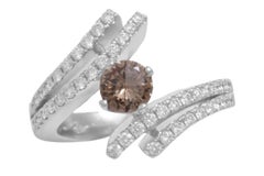 18 Karat Weißgold Solitär, einzigartiger Centenaire 100 Facettenschliff Diamant, Ring