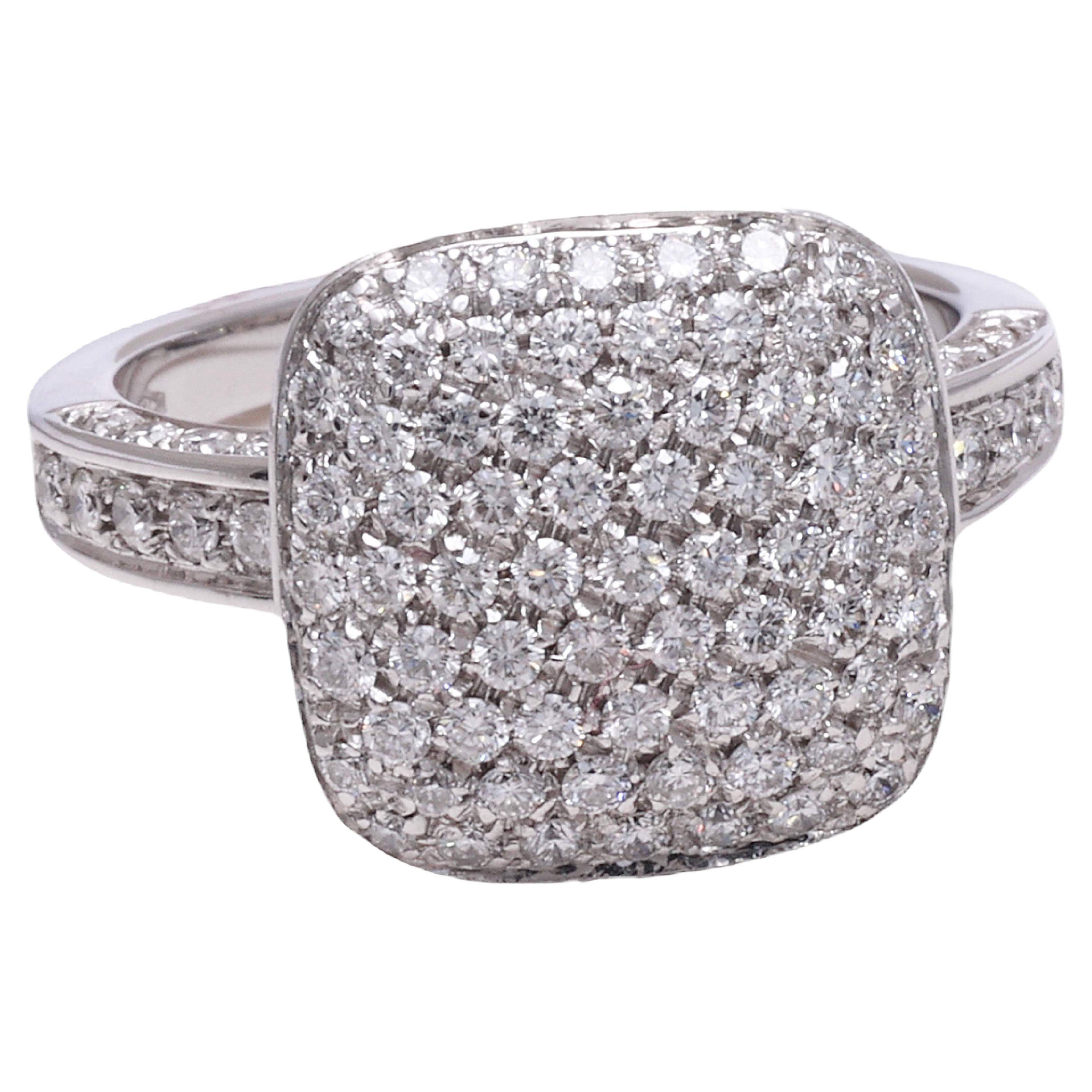 Gorgeous Square 18 kt. White Gold Ring Set with 1.30 Ct. Diamonds

Diamonds: brilliant cut diamonds together 1.30 ct.

Material: 18 kt. white gold

Ring size: 53.1 EU / 6.5 US ( can be resized for free)

Total weight: 7.3 gram / 4.70 dwt / 0.255 oz
