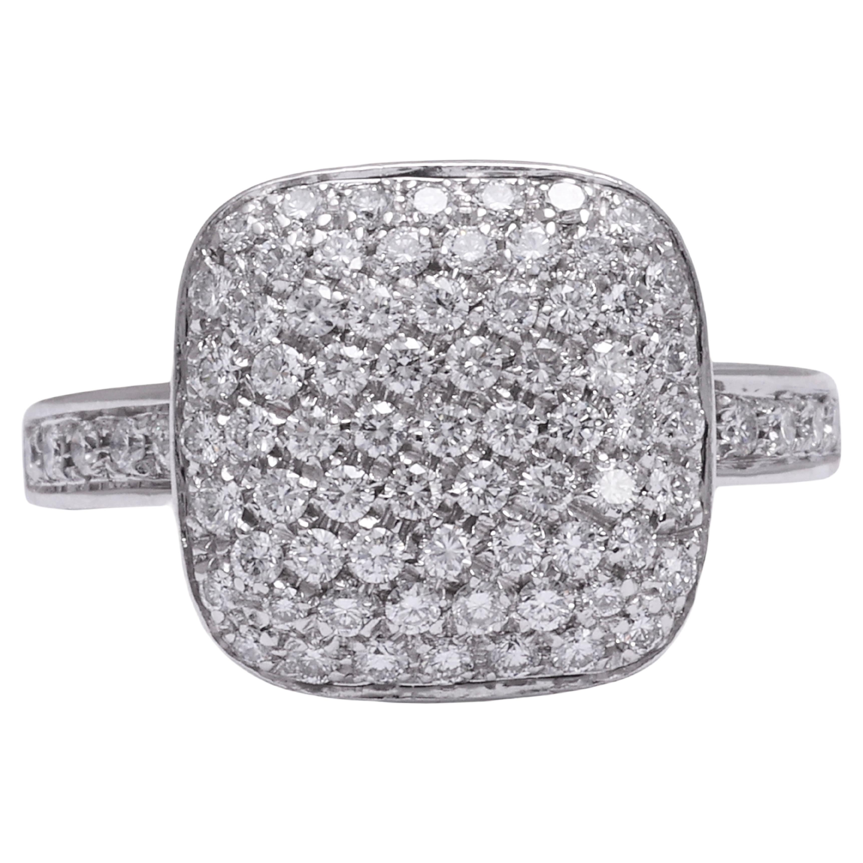 Artisan 18 kt. White Gold Square Ring Set with 1.30 Ct. Diamonds For Sale