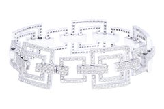 18 kt. White Gold Square Tennis Bracelet with 8.52 ct. Diamonds
