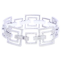 18 kt. White Gold Square Tennis Bracelet with 8.52 ct. Diamonds