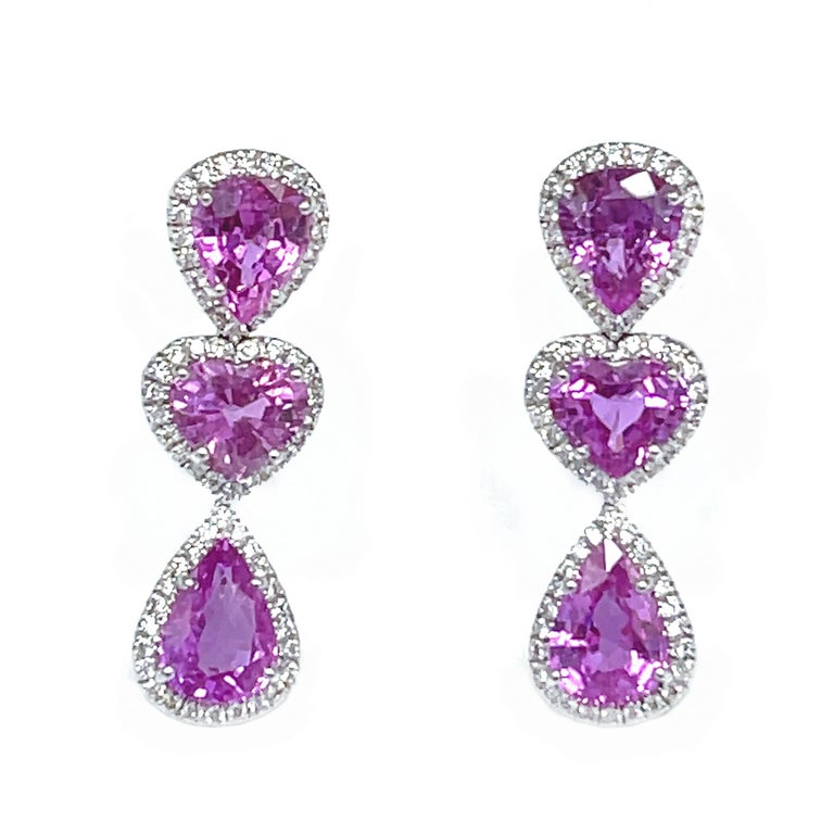 Pink Sapphire & 18k Gold Luminesce Drop Earrings main image 1