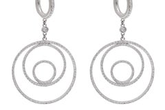 18 kt. White Gold Tipple Circle 1.68 ct. Diamond Earrings