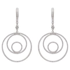 18 kt. White Gold Tipple Circle 1.68 ct. Diamond Earrings