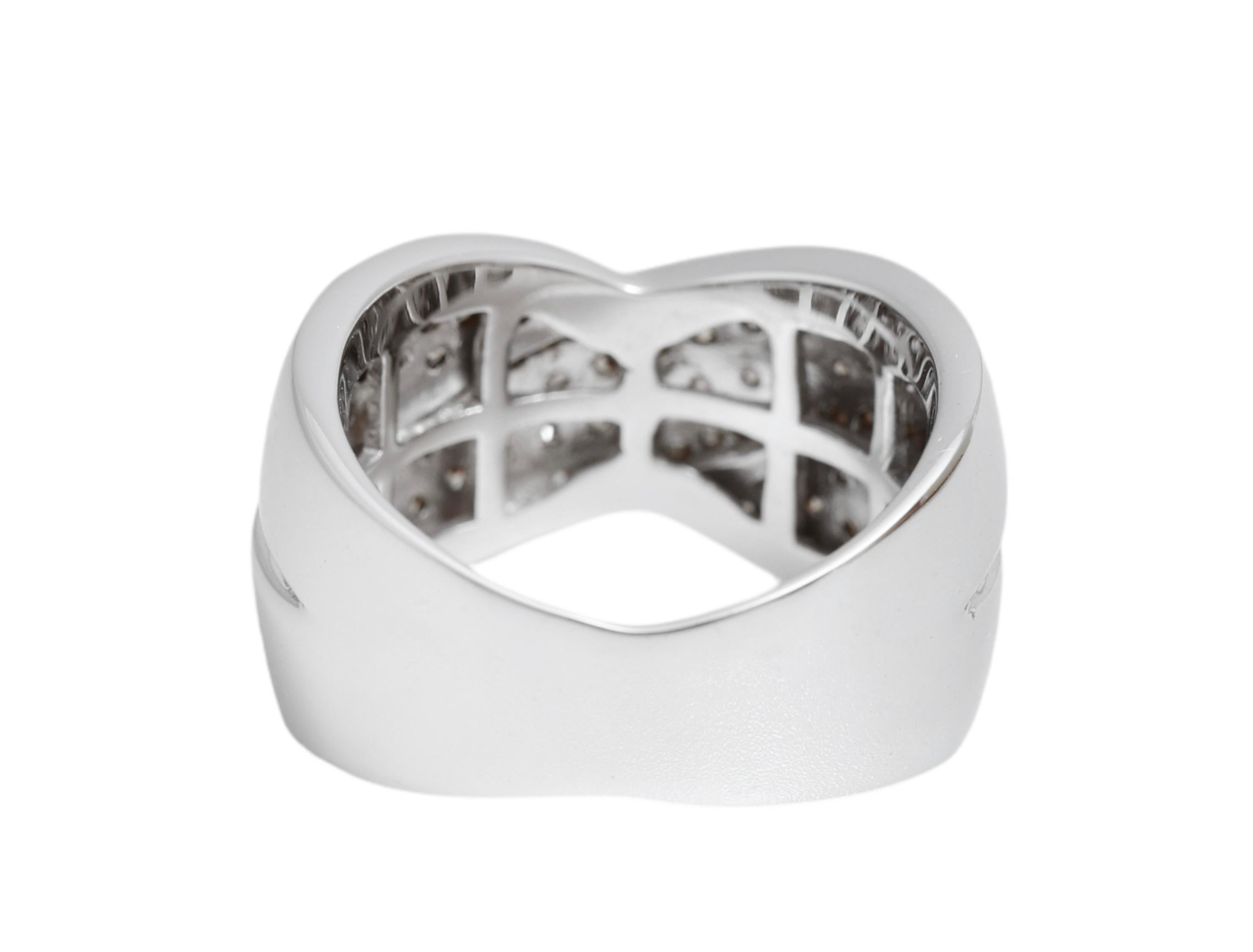 18 kt. White Gold Wrap Ring With 1.6 ct. White & Cognac Diamonds For Sale 5
