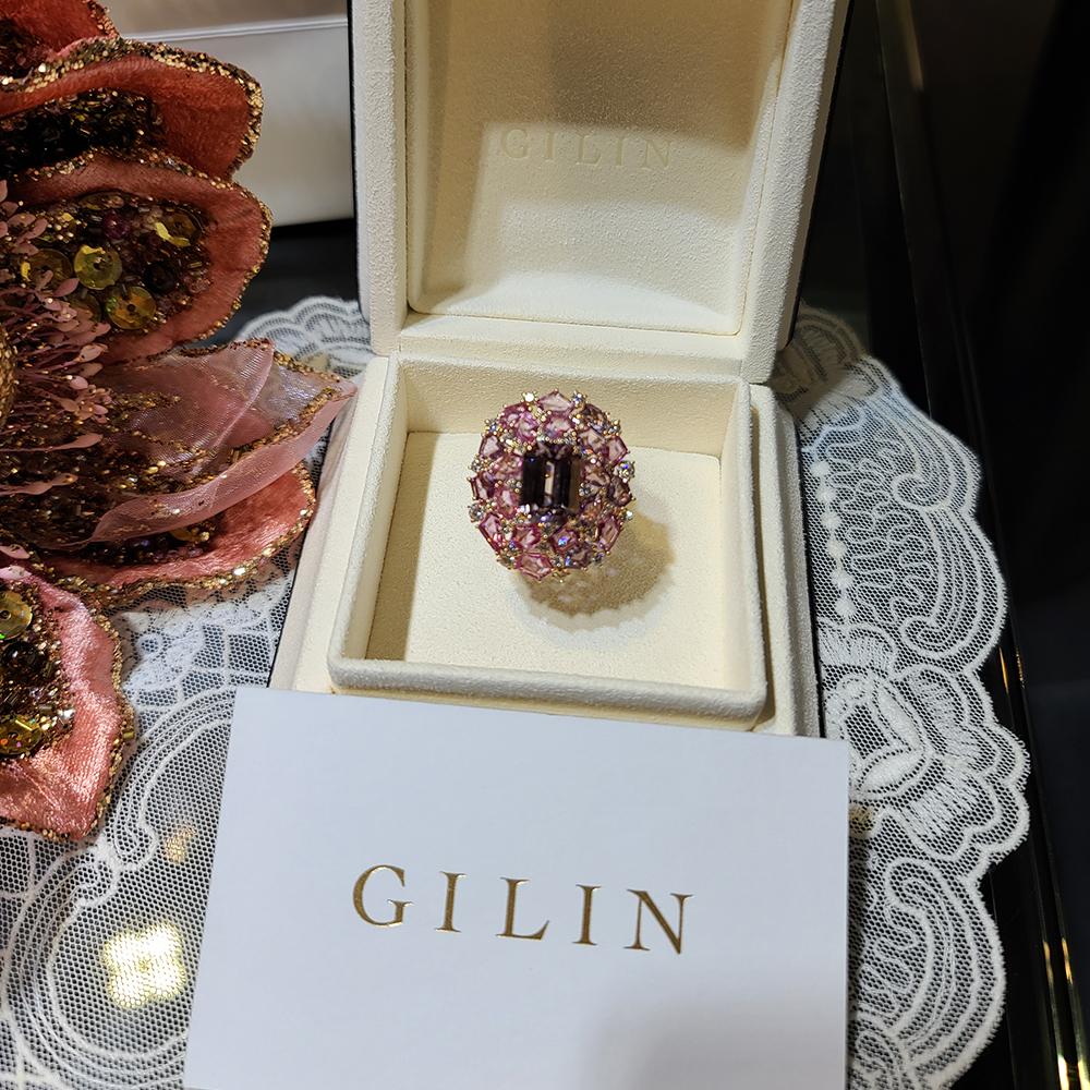 18 Kt Weiß-Rotgold 5,77 Karat unerhitzter Spinell & Diamant Cocktail-Ring / Anhänger im Angebot 1
