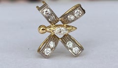 18 kt White/yellow  gold butterfly diamond pendant