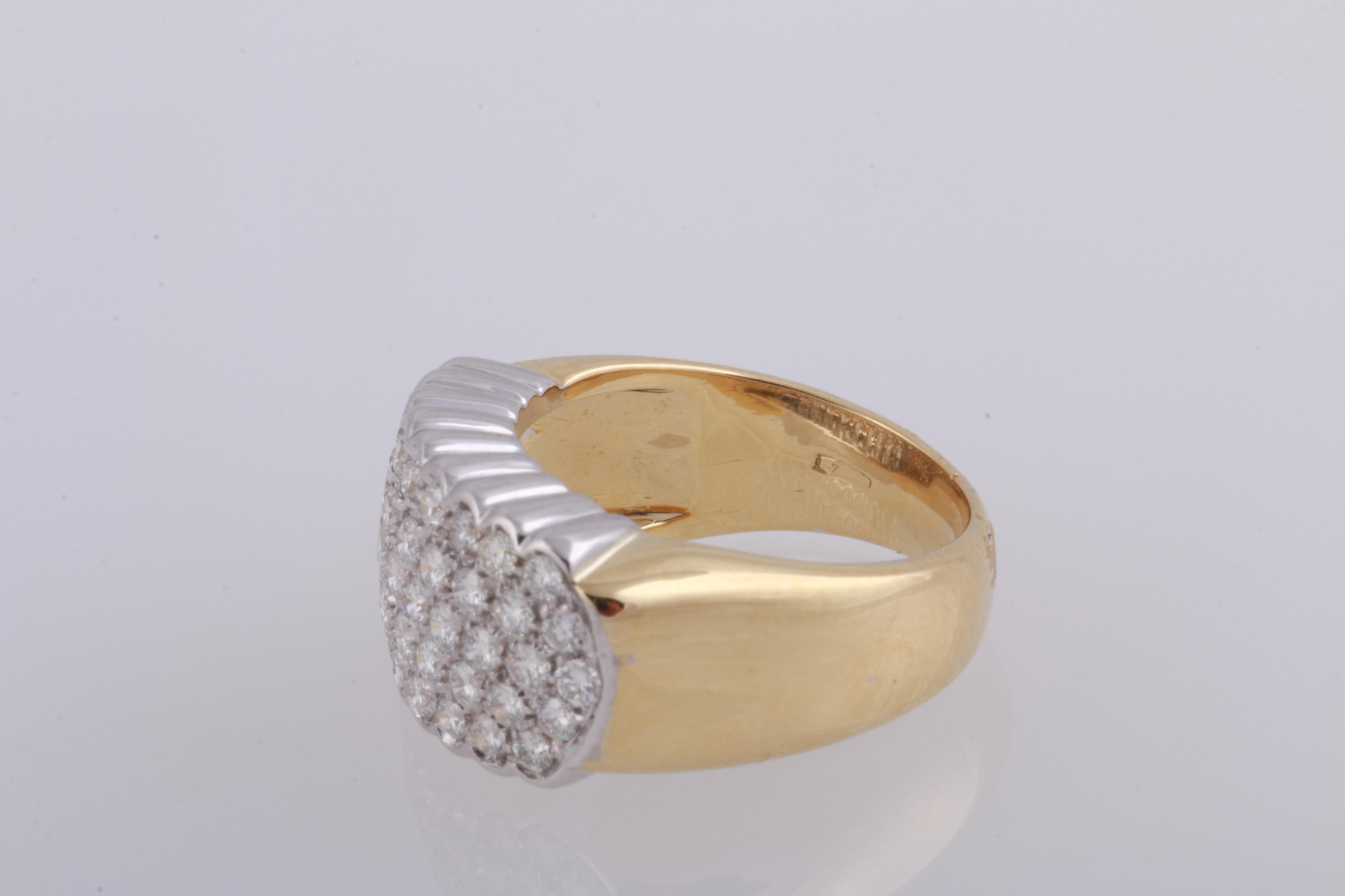 0.70 Carat Pavé Set Diamond Band Ring in 18 Karat Yellow and White Gold 1