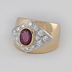 AIG 2.0 Carat Ovale Ruby and 1.13 Carat Diamonds  Engagement Ring