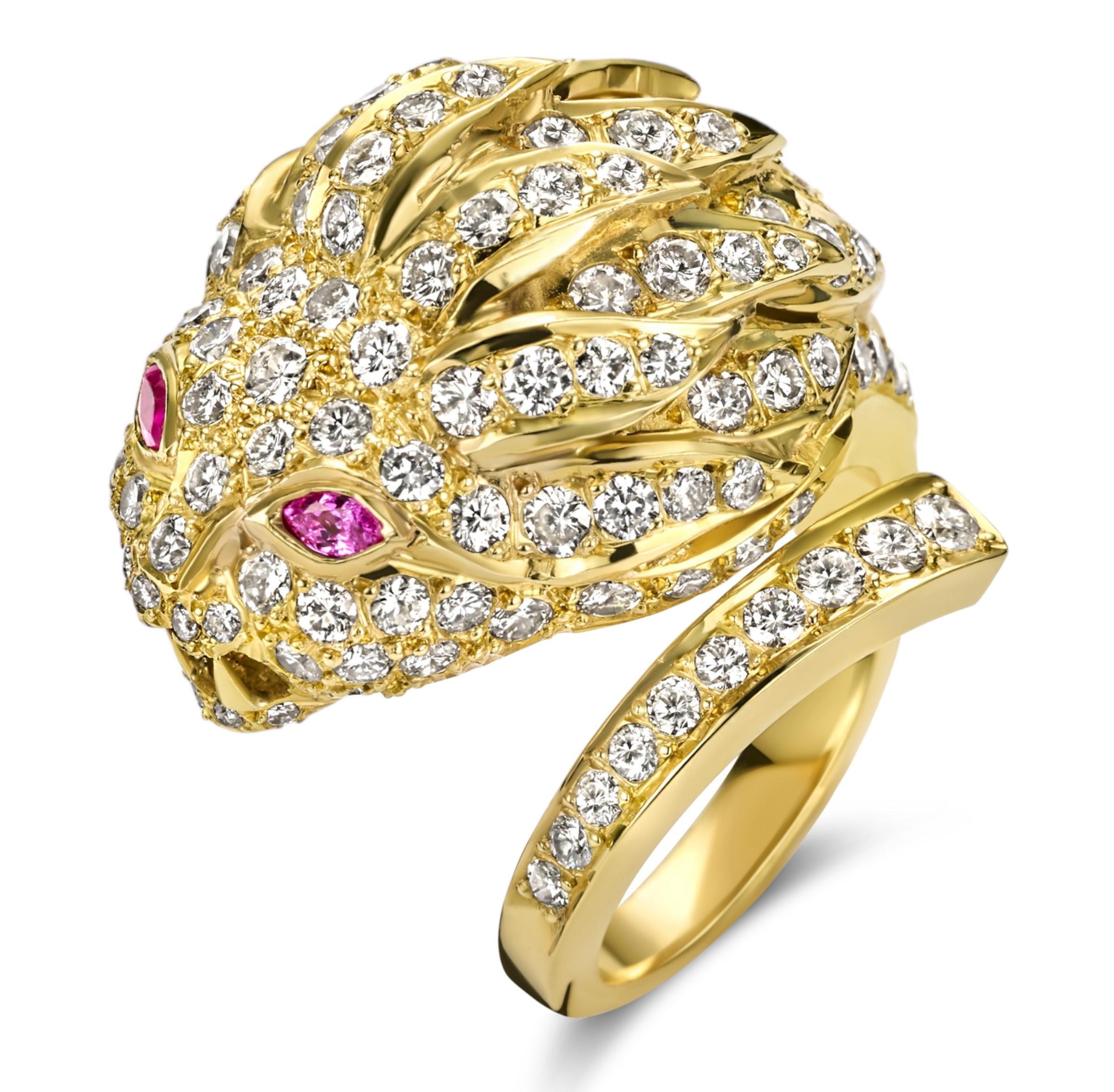 18 kt. Yellow gold Adler Genève Necklace, Earrings, Bracelet, Ring Lion Set For Sale 13