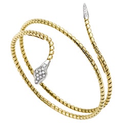 18 kt Yellow Gold and Diamonds Snake Bracelet - TORCHON Collection*