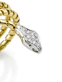 18 kt Yellow Gold and Diamonds Snake Ring – TORCHON Collection*
