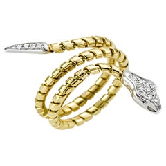 18 kt Yellow Gold and Diamonds Snake Ring – TORCHON Collection*