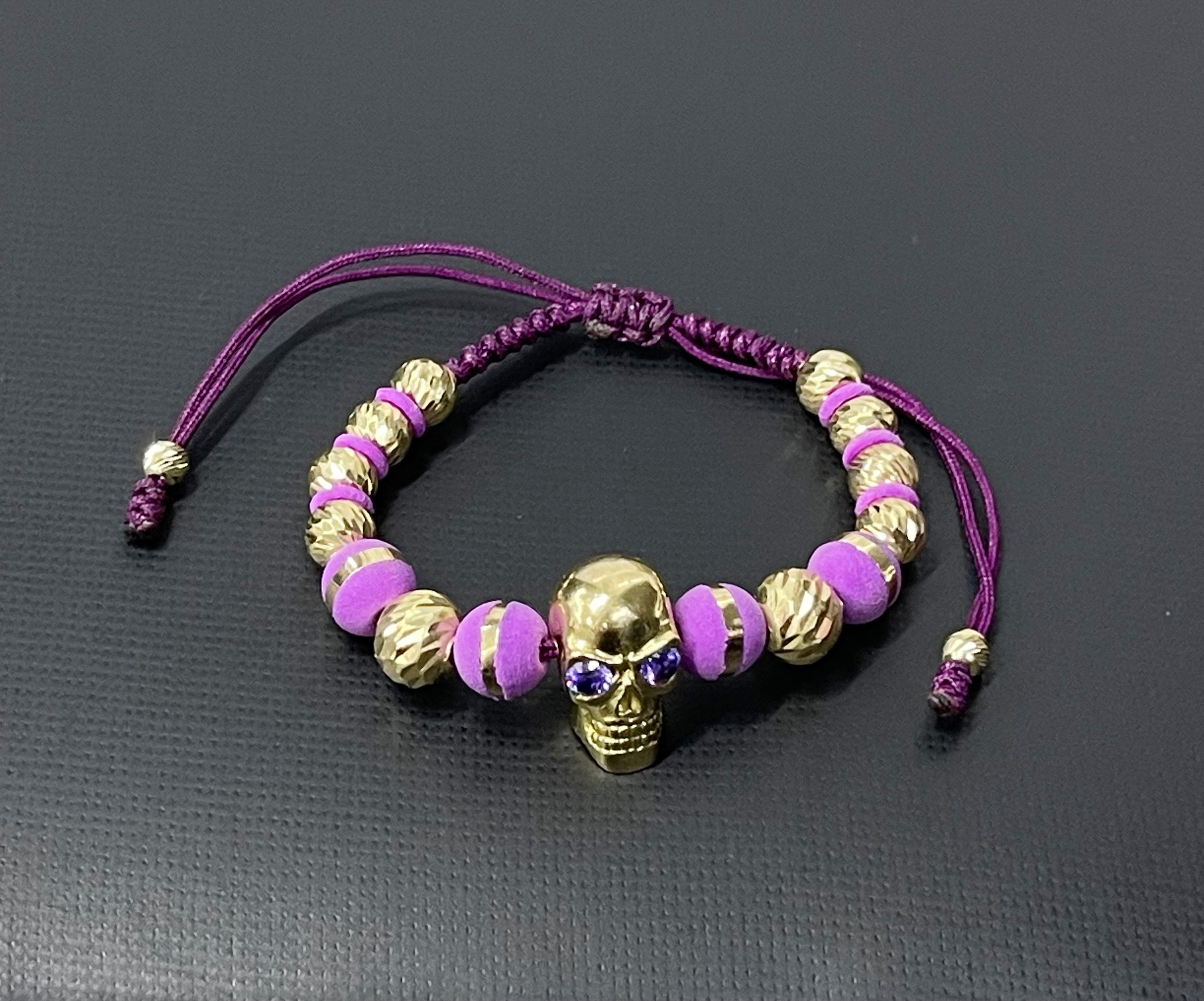 Bracciale con teschio in oro giallo 18 Kt In condizioni Nuovo in vendita a Los Angeles, CA