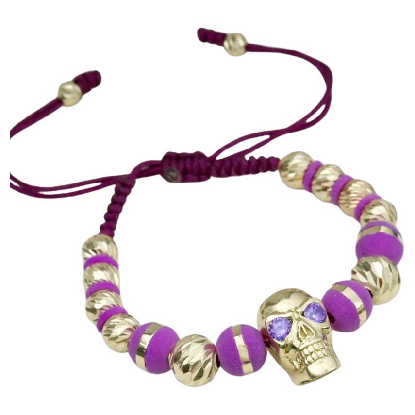 18 Kt Yellow Gold Skull Bracelet