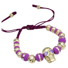 18 Kt Yellow Gold Skull Bracelet