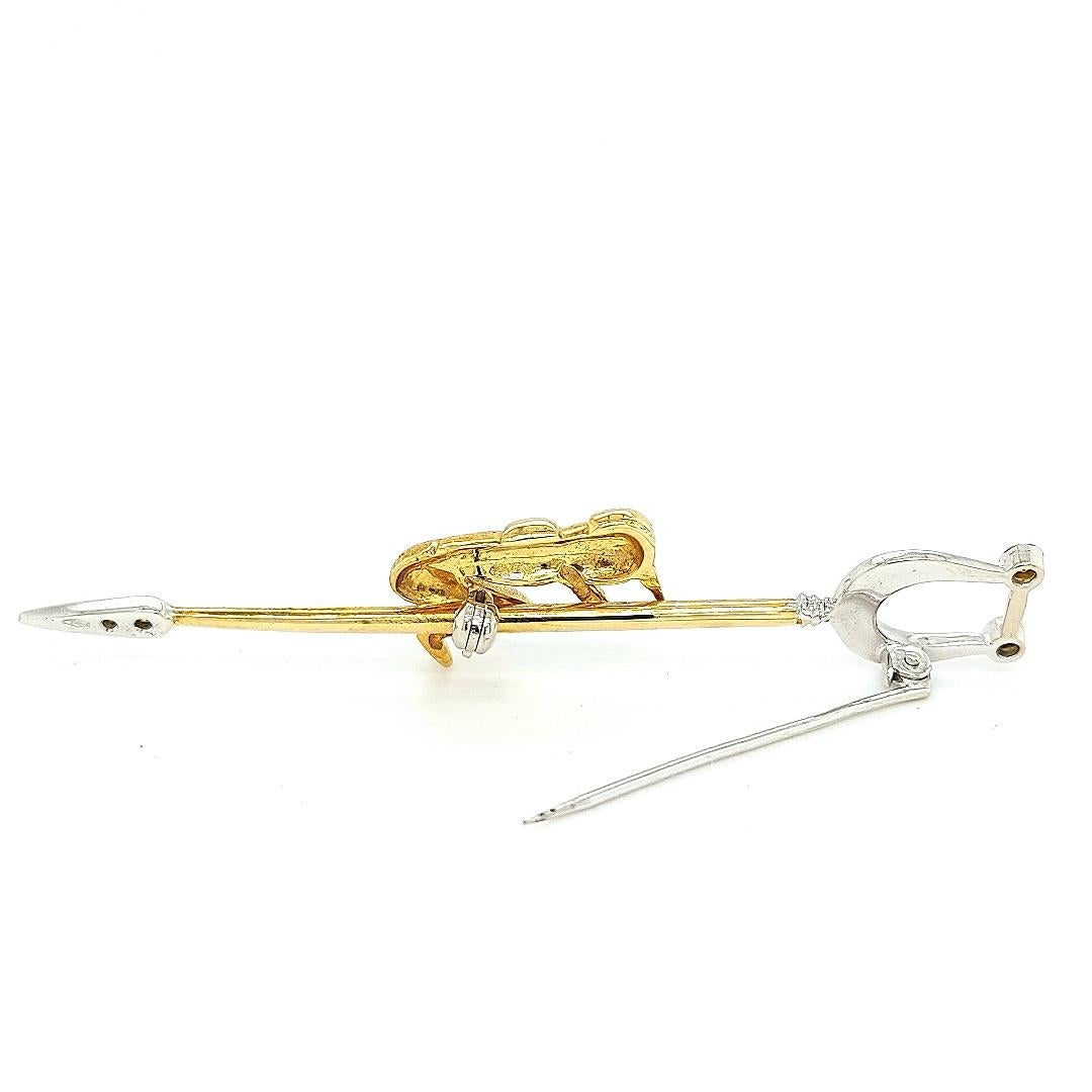 18kt Yellow Gold Brooch with 0.14ct Yellow Diamonds with Man Climbing Up 1