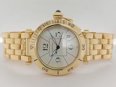 18 Karat Yellow Gold Cartier Pasha, Automatic, with Box and Papers