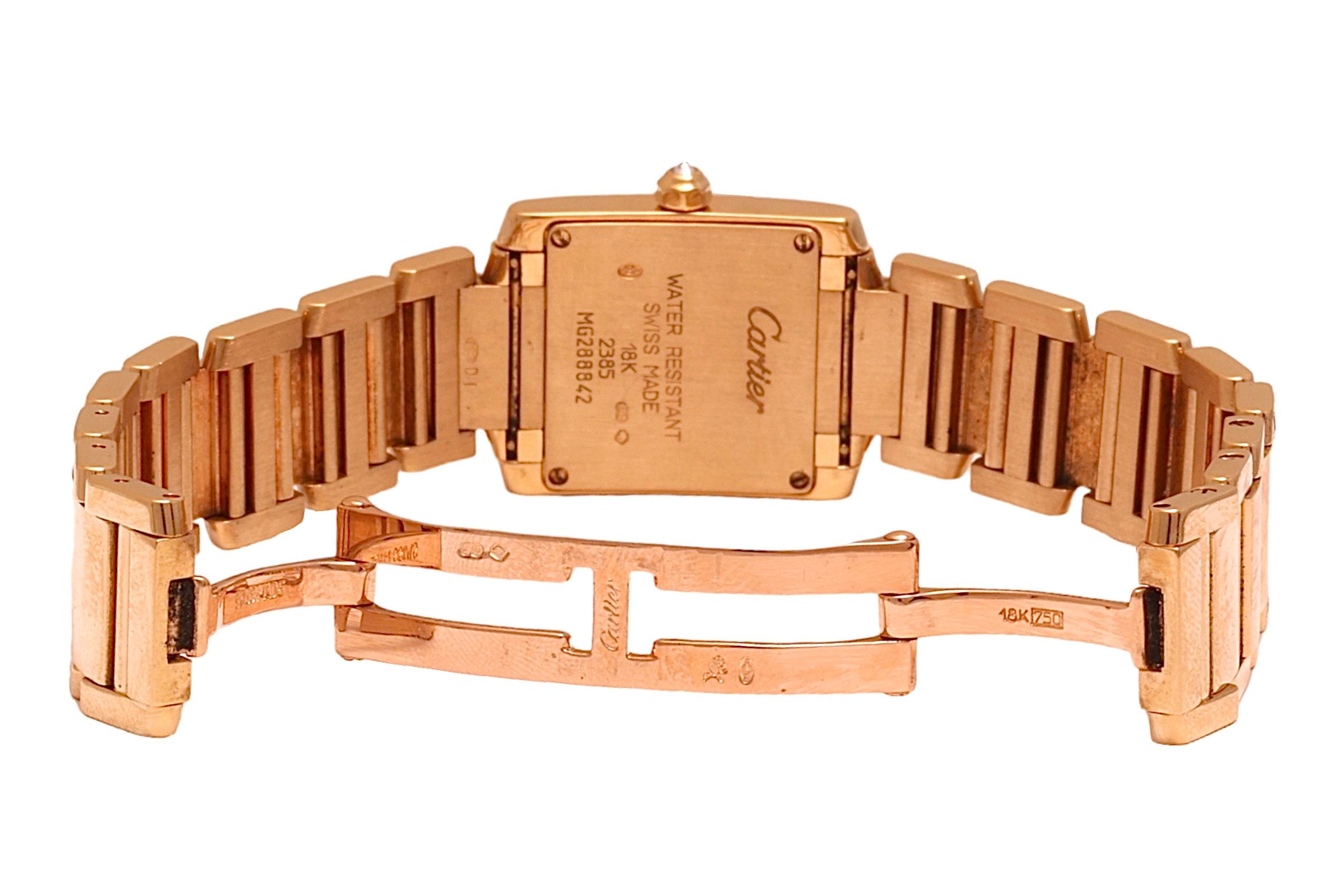 18 kt. Yellow Gold Cartier tank Francaise 2385 With Box and Papers For Sale 2