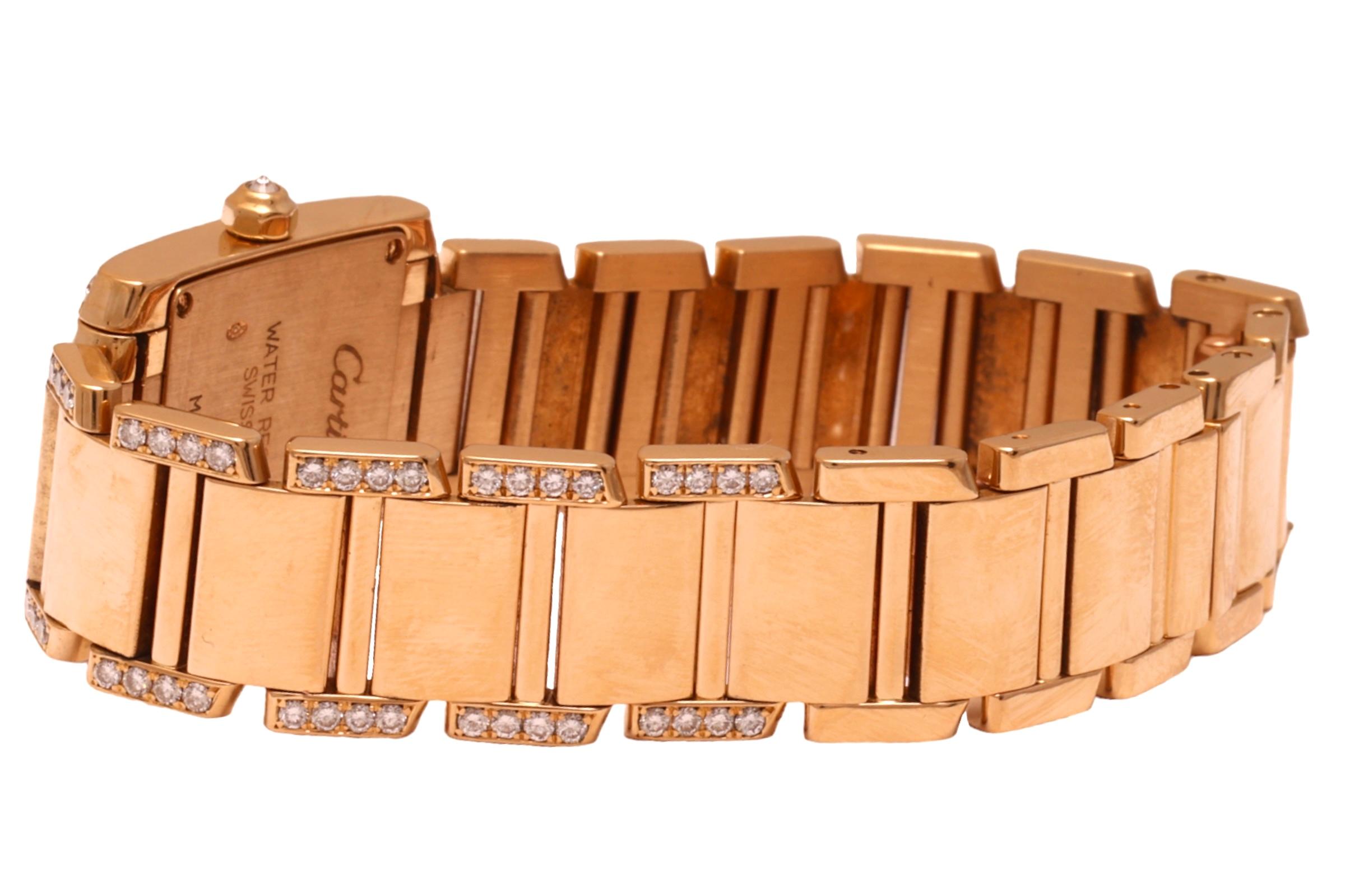18 kt. Yellow Gold Cartier tank Francaise 2385 With Box and Papers For Sale 3