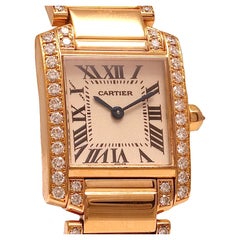 18 kt. Yellow Gold Cartier tank Francaise 2385 With Box and Papers