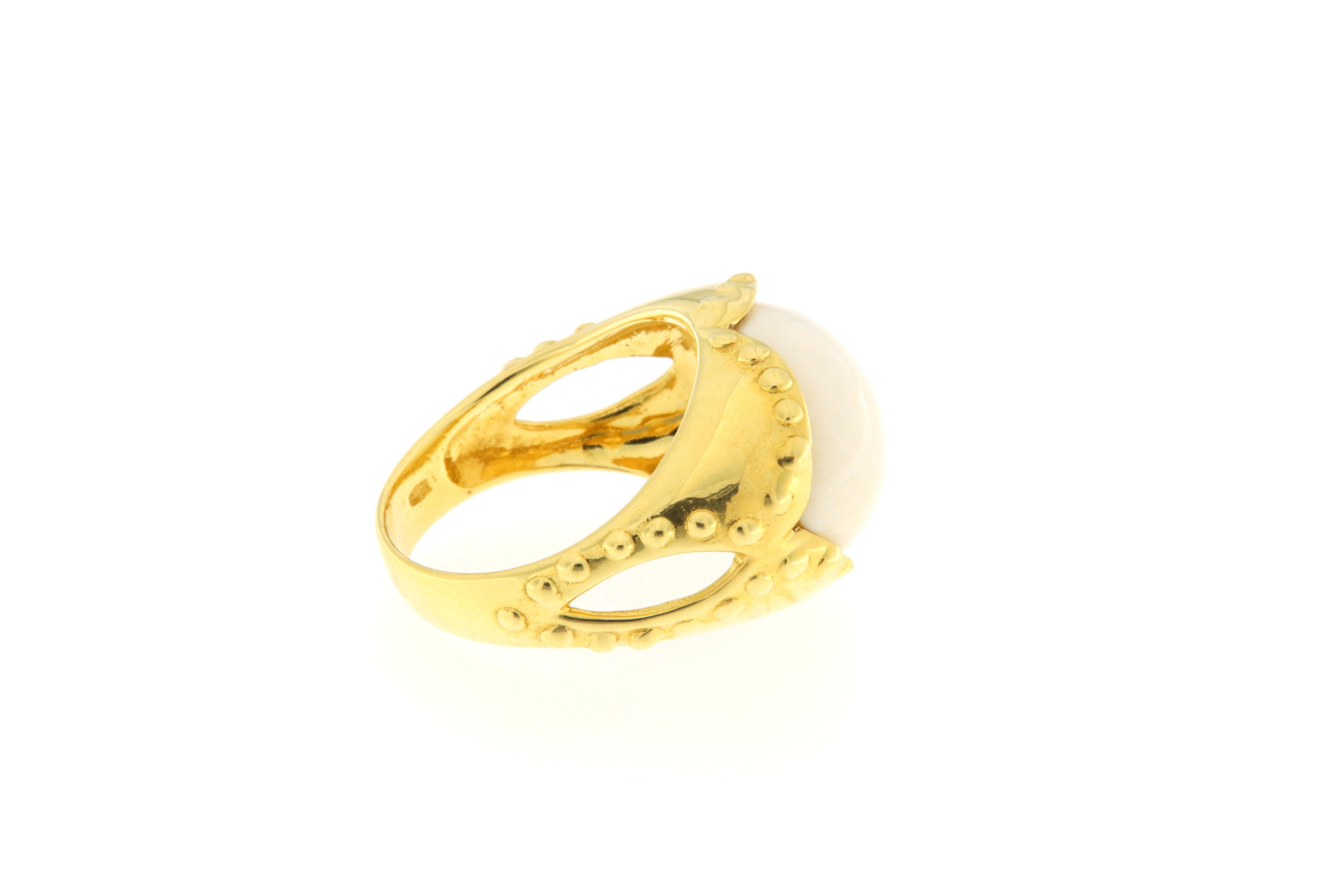 18 Karat Yellow Gold Cocktail Ring In New Condition For Sale In BARI, IT