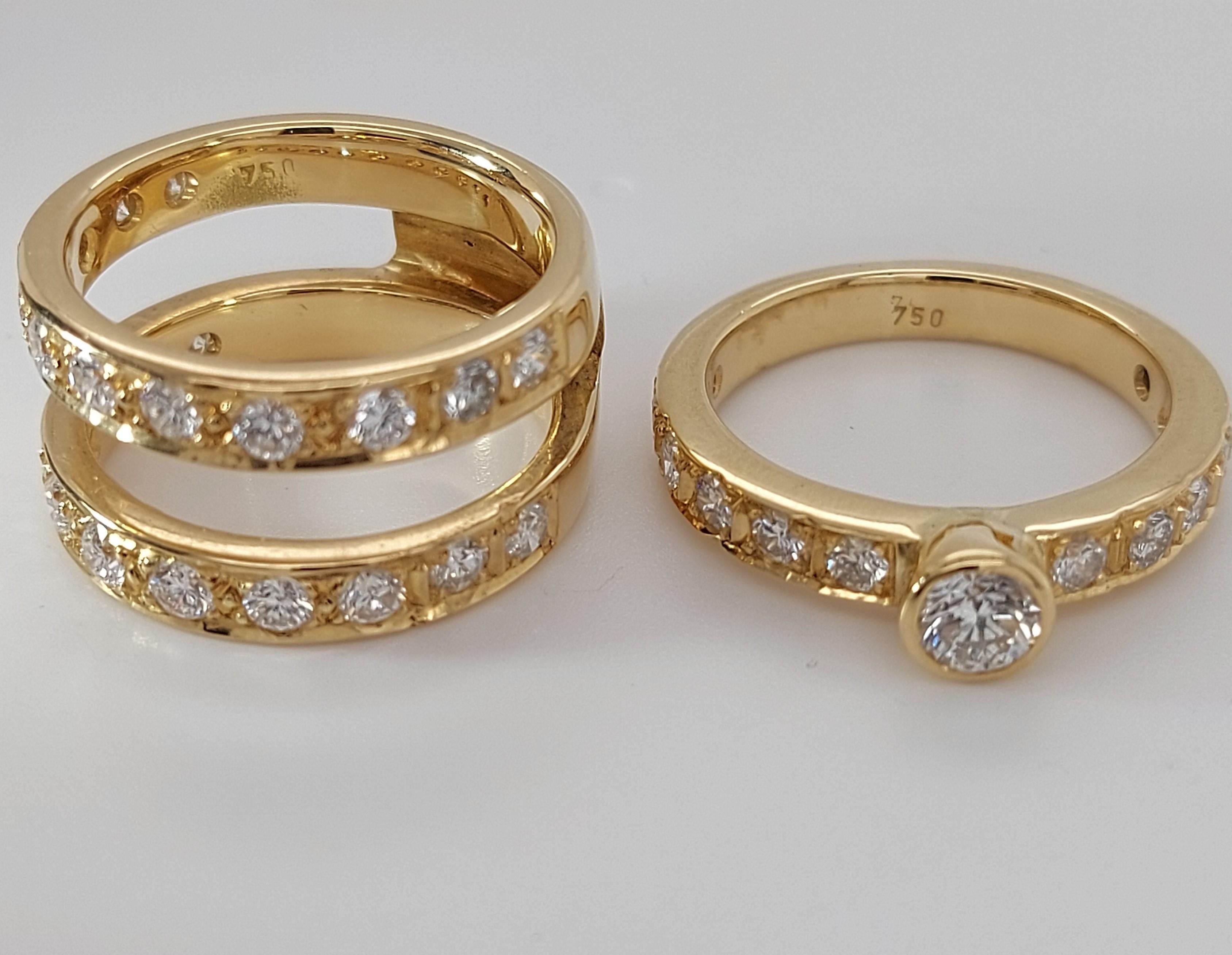 18 Karat Gelbgold Verlobungsring und Verlobungsring mit abnehmbarem Diamant im Angebot 10