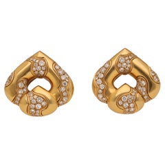 18 Kt. Yellow Gold Diamonds Marina B. 1980 Pardy Clip Earrings