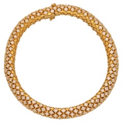 18 Kt. Yellow Gold Diamonds Tennis Bracelet