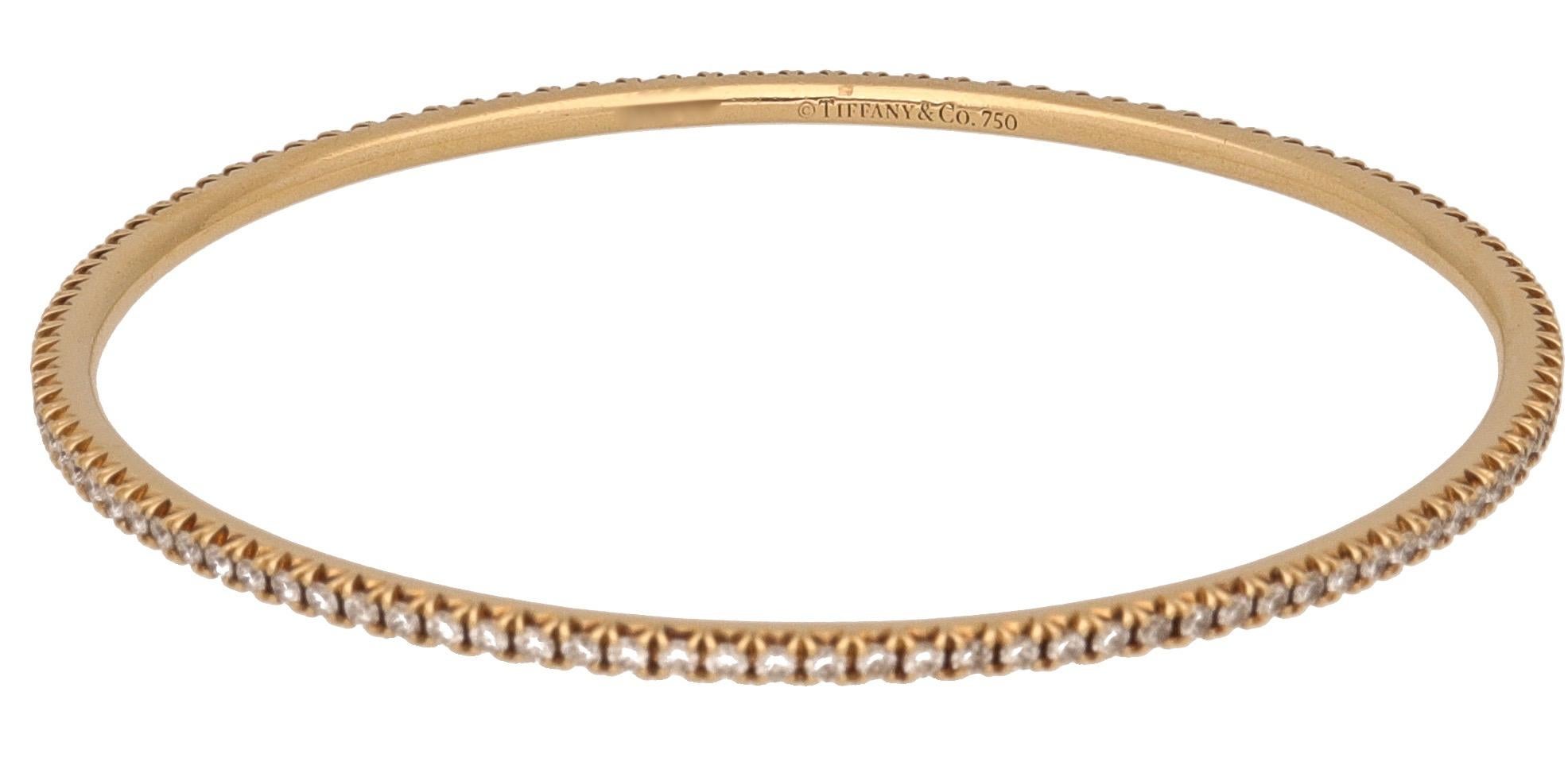 18 Karat Yellow Gold Diamonds Tiffany Metro Bangle at 1stDibs