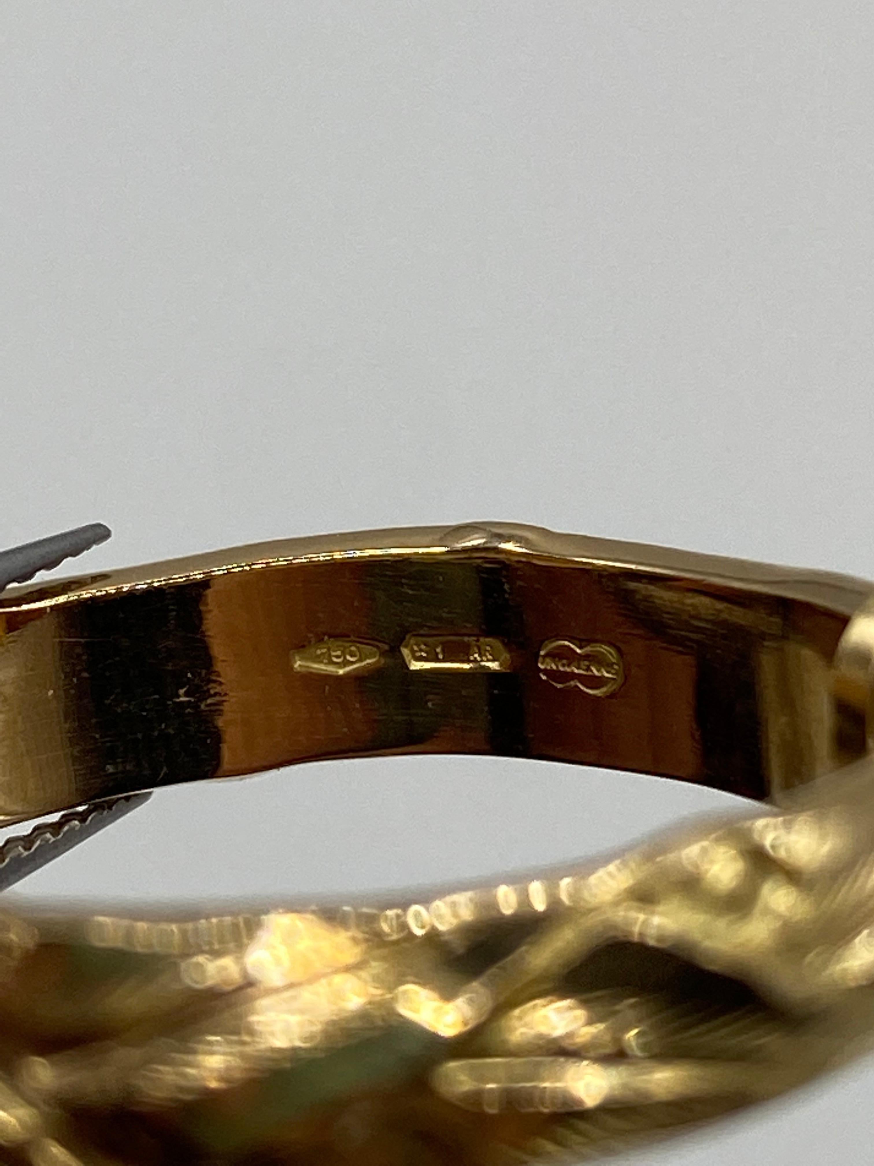 Artist 18 Kt Yellow Gold Graduation Ring, Hand Engraved, Traditional Ring, Any Size For Sale