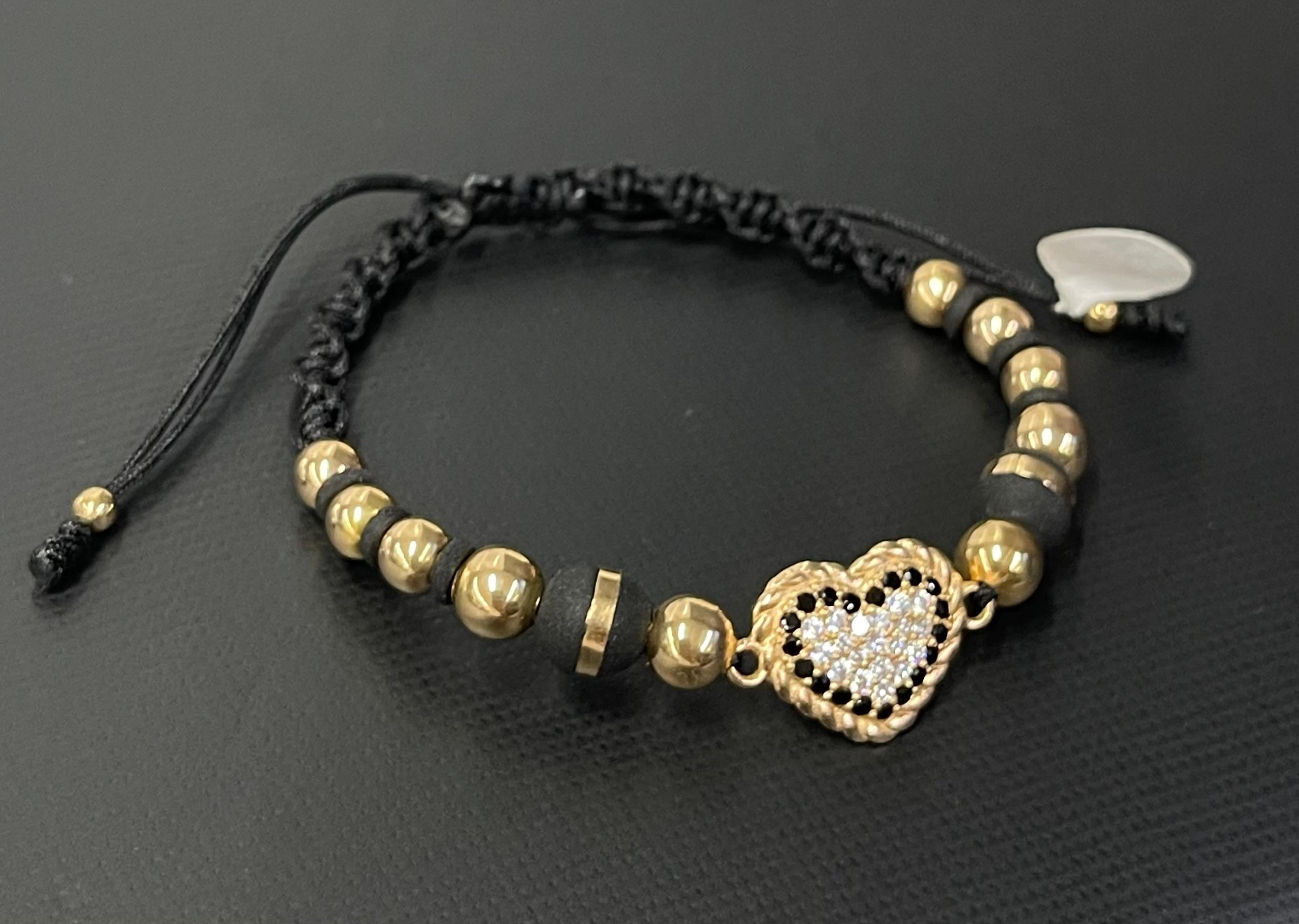Bracciale a cuore in oro giallo 18 Kt in vendita 1