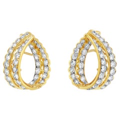 Orecchini con diamanti smerlati in oro giallo 18 kt