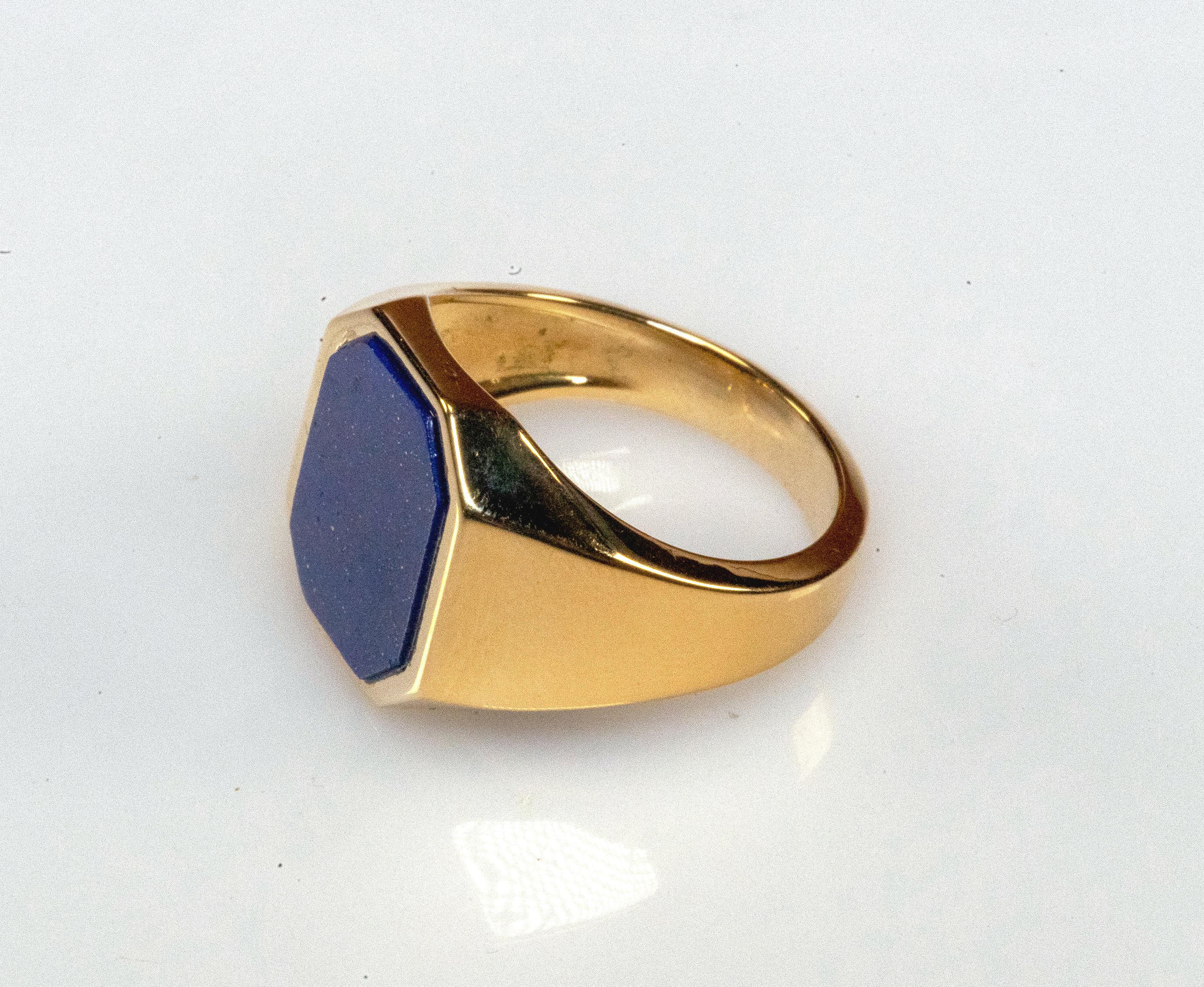 lapis lazuli and 18k gold rings