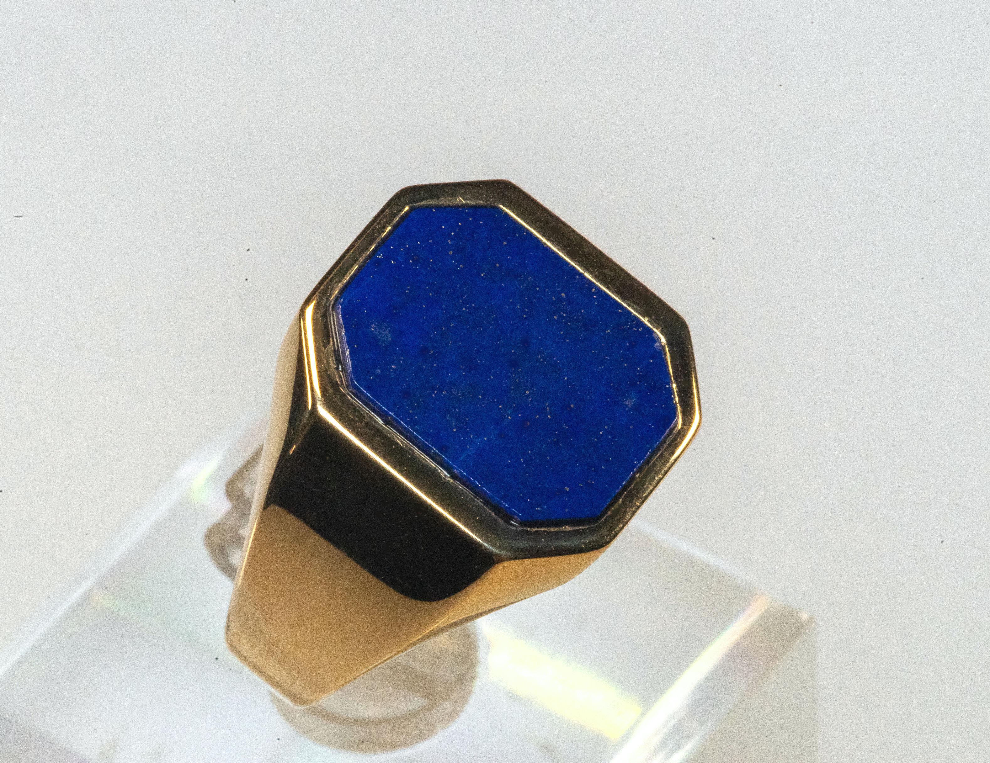 18 Karat Yellow Gold Lapis Lazuli Ring In New Condition For Sale In Rome, IT