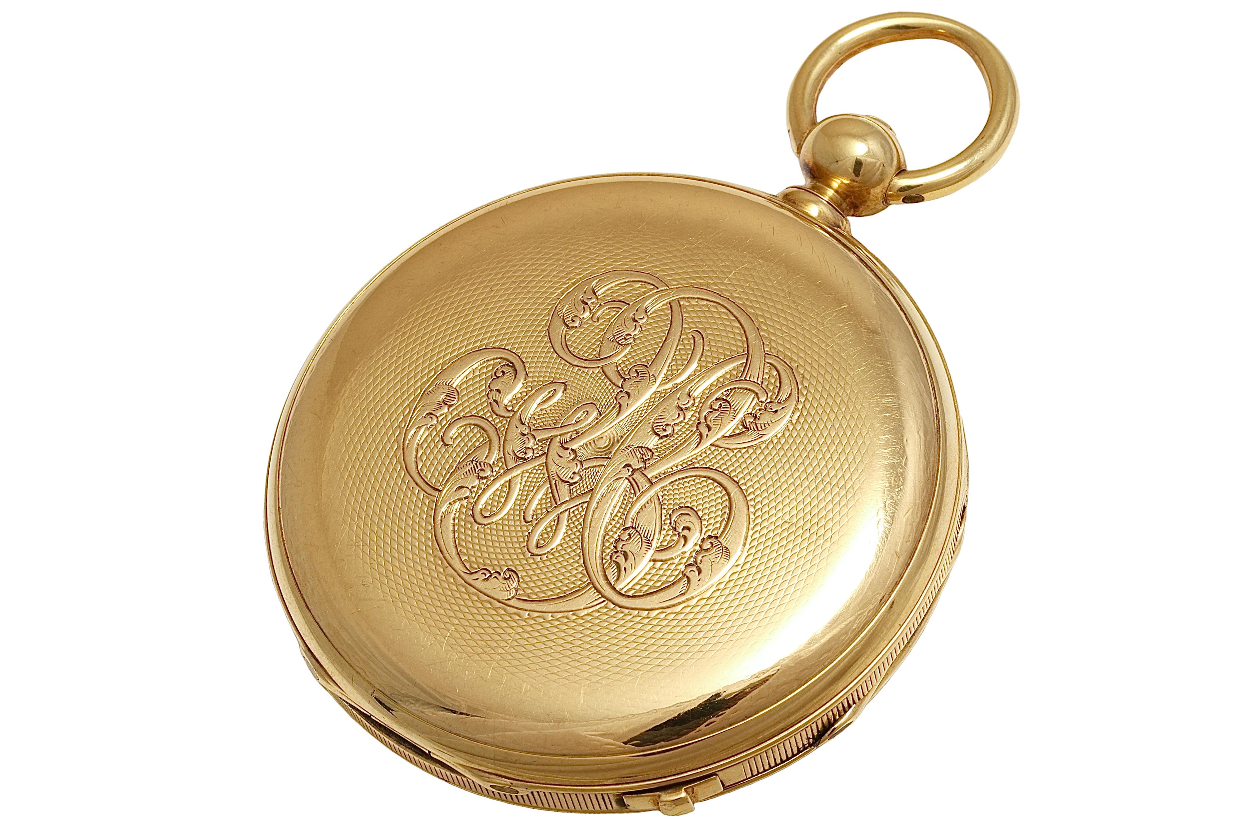 Women's 18 Kt Yellow Gold Lepine Pocket Watch, Second Morte, Double Barrel, Collector For Sale