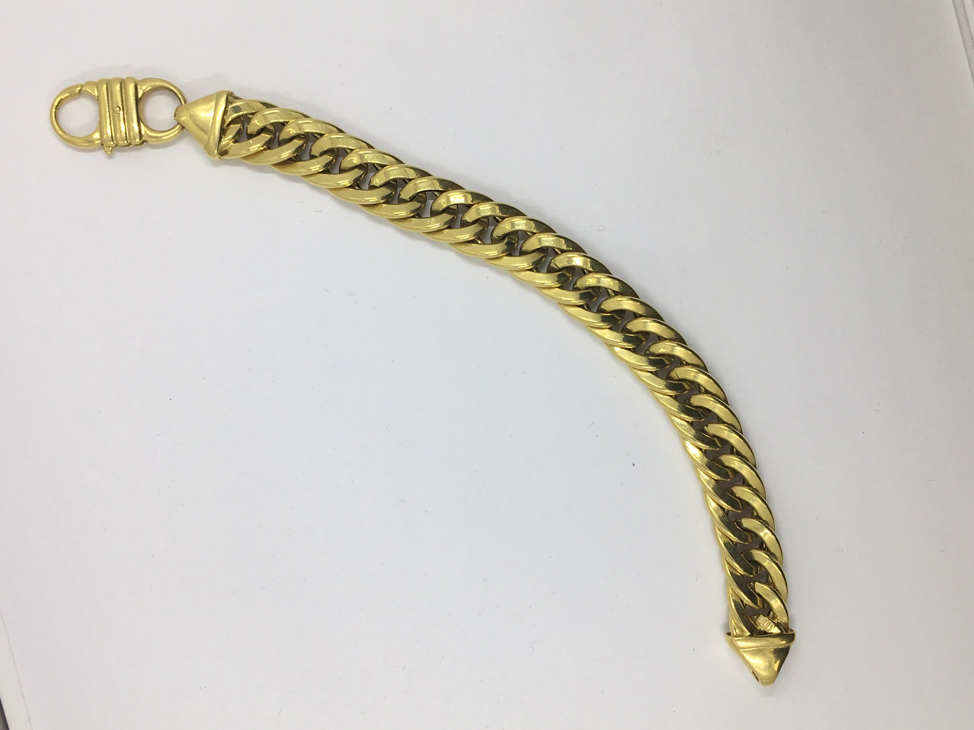 Art Deco 18 Karat Yellow Gold Link Bracelet