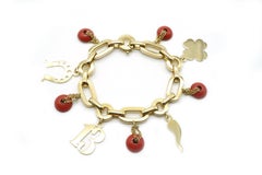 18 Kt yellow Gold Lucky Charms Link Bracelet