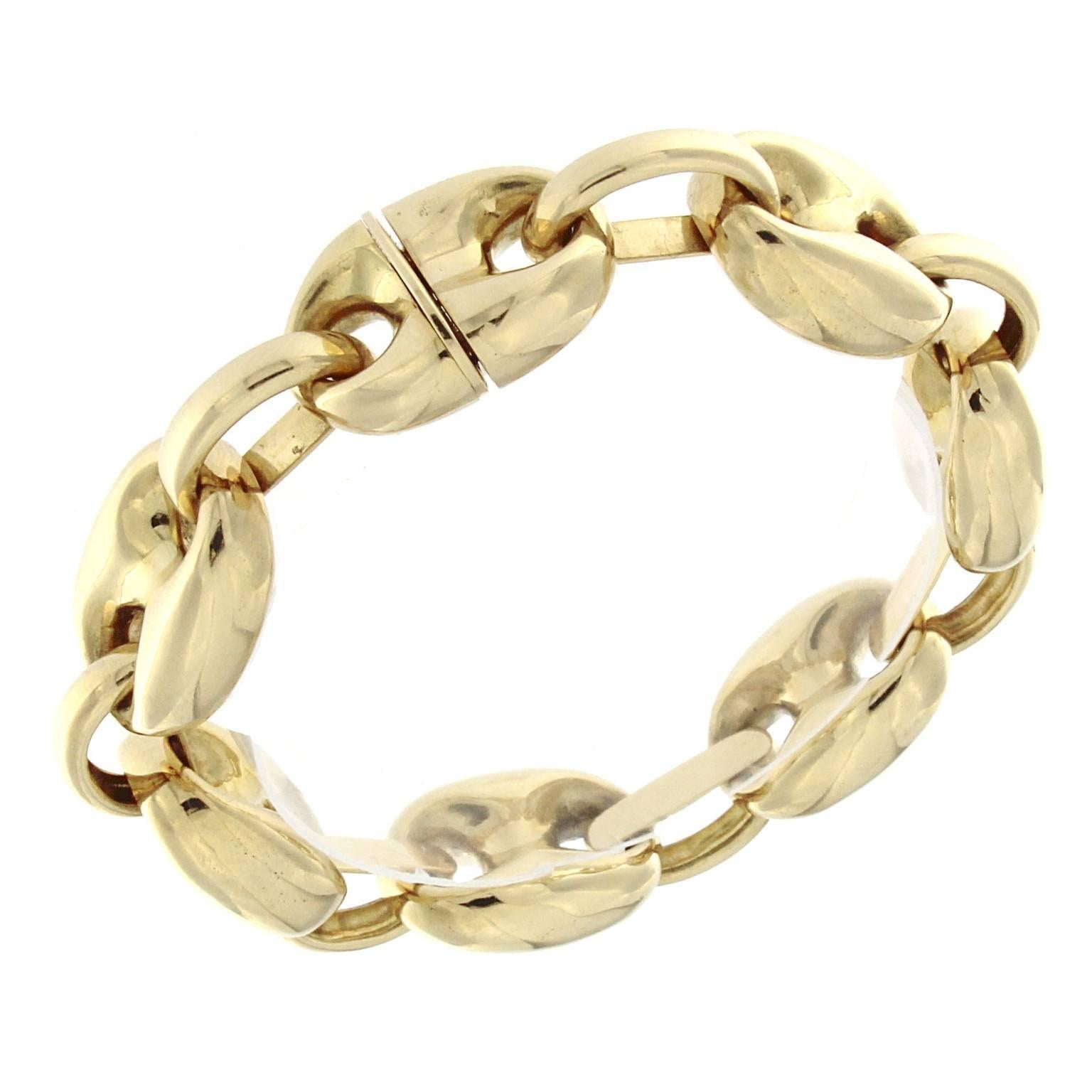 18 Karat Yellow Gold Marine Links Bracelet In New Condition In Milano, Lombardia