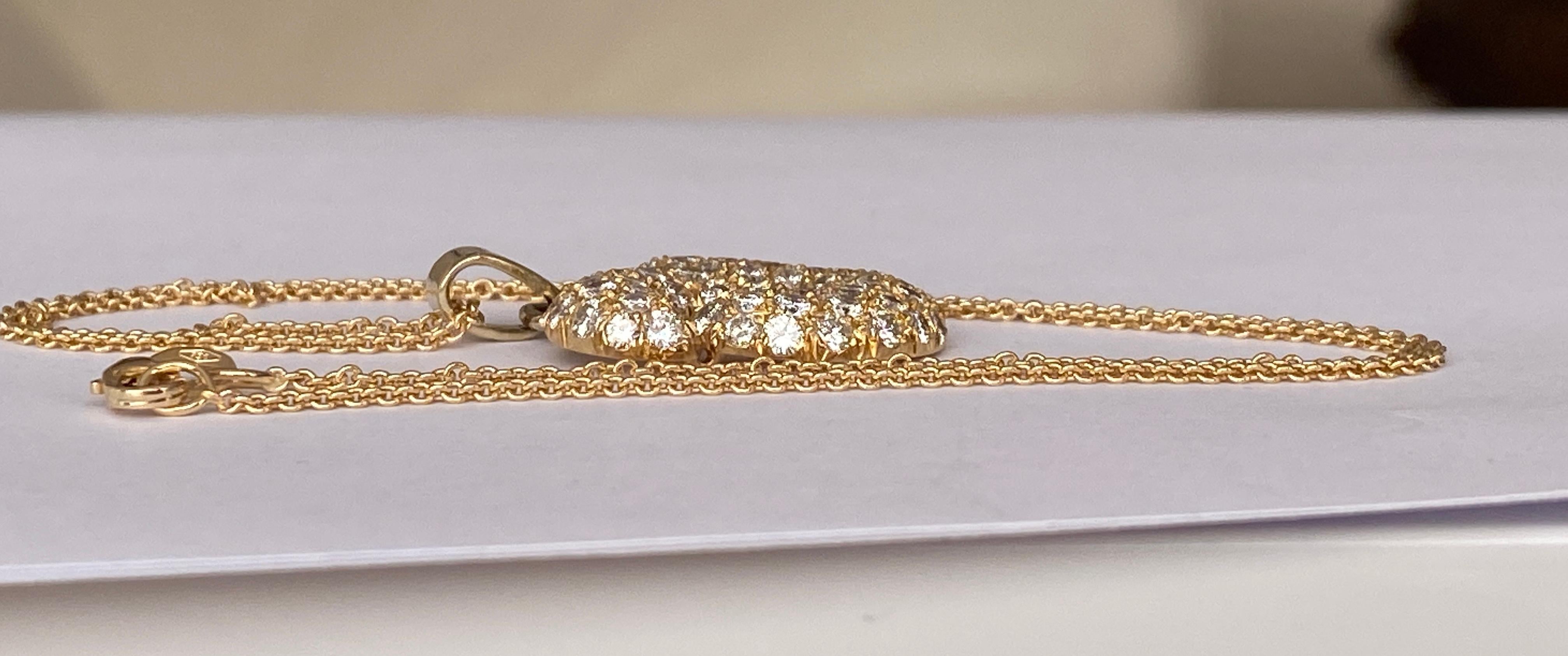 Collier en or jaune 18 KT avec 2,20 carats de diamants  Design/One en vente 1