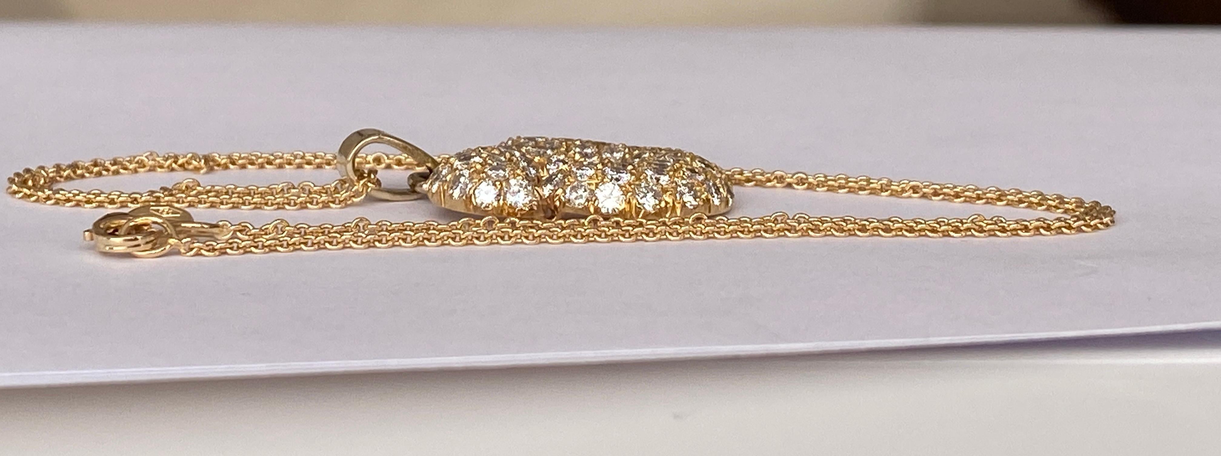 Collier en or jaune 18 KT avec 2,20 carats de diamants  Design/One en vente 2
