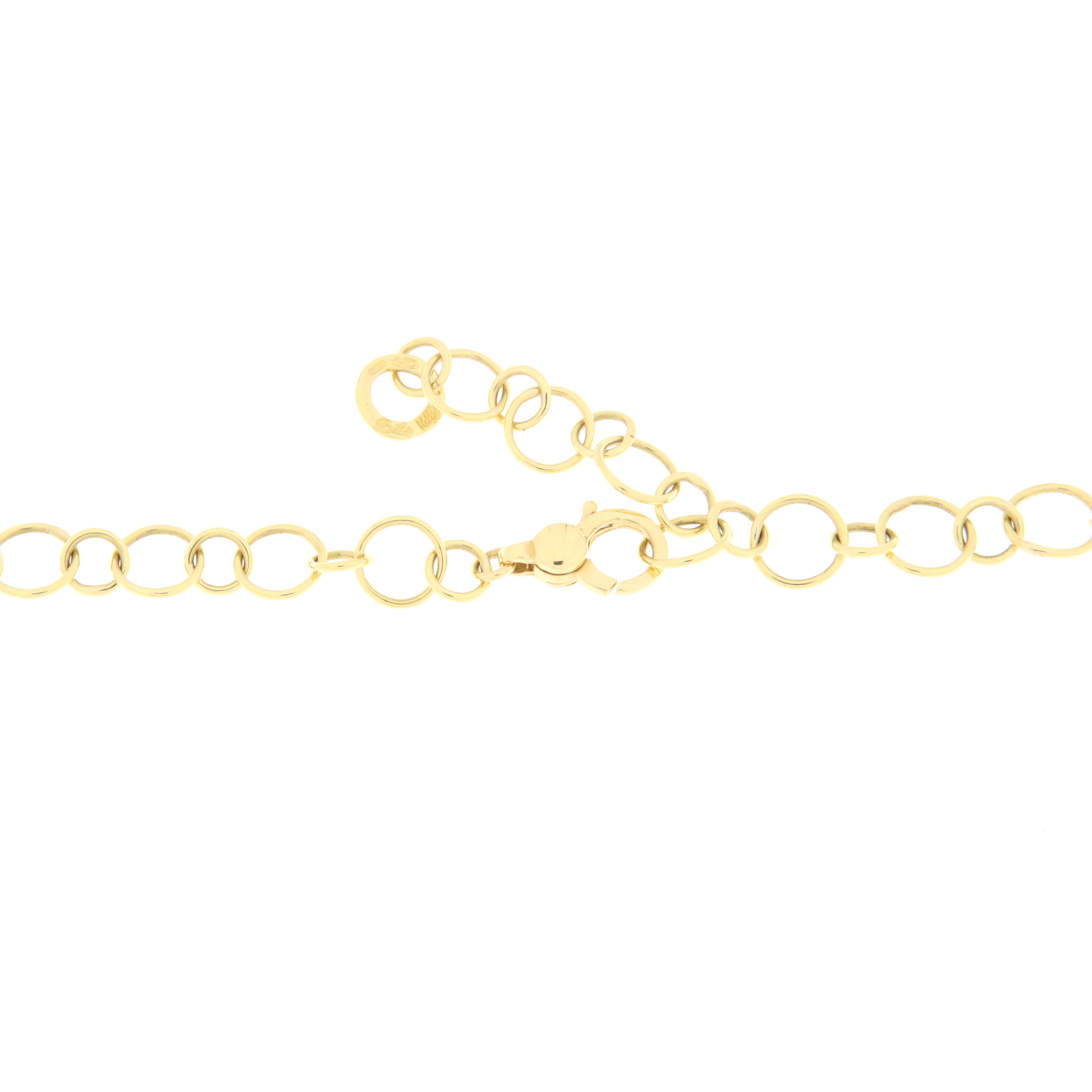 18 Karat Gelbgold Halskette mit Aquamarinsteinen und Diamanten (Gemischter Schliff) im Angebot