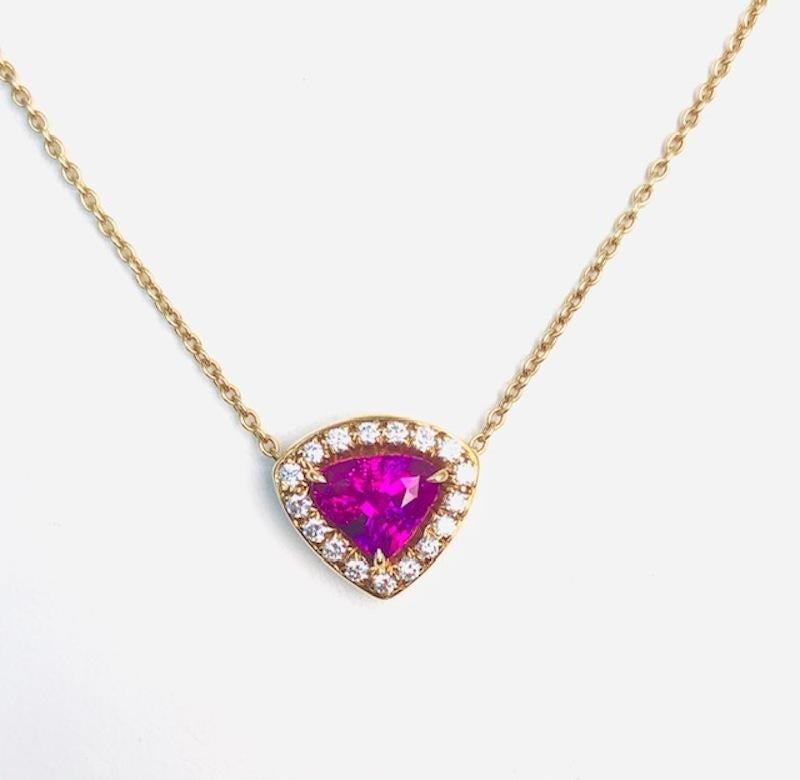 pink sapphire gold necklace