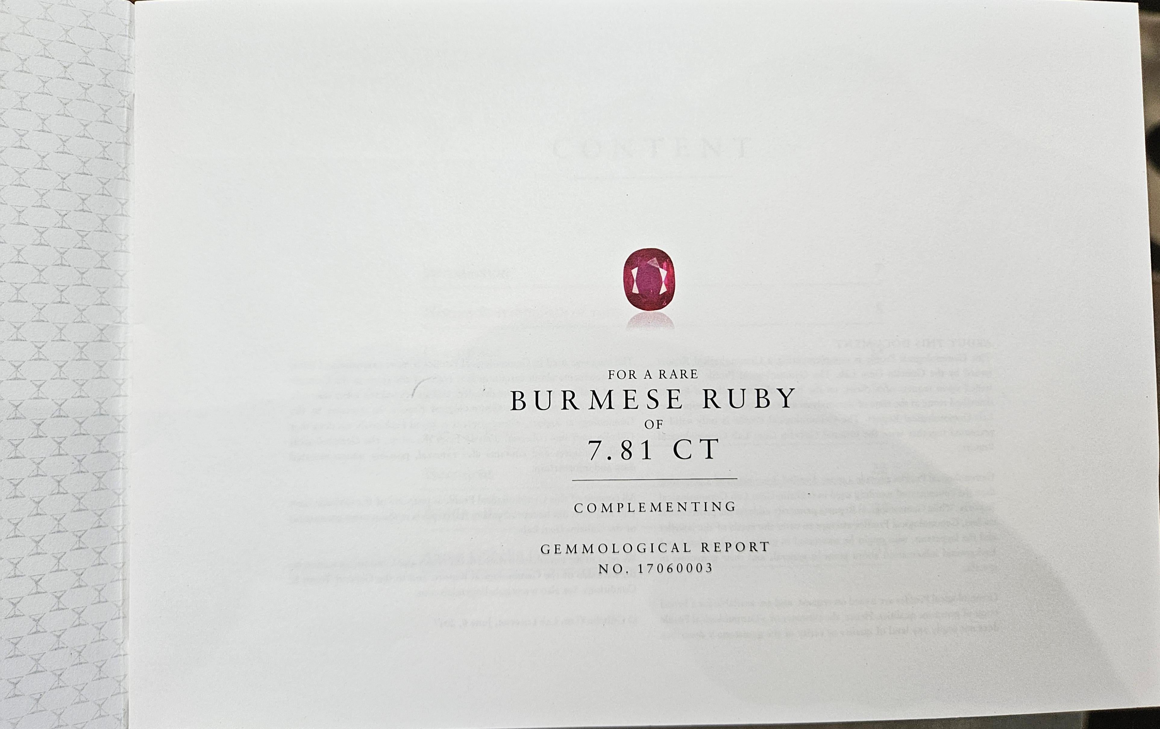 18 kt. Bague en or jaune  7,81 ct. Burmese No Heat Ruby Gübelin &GRS Certifié en vente 10