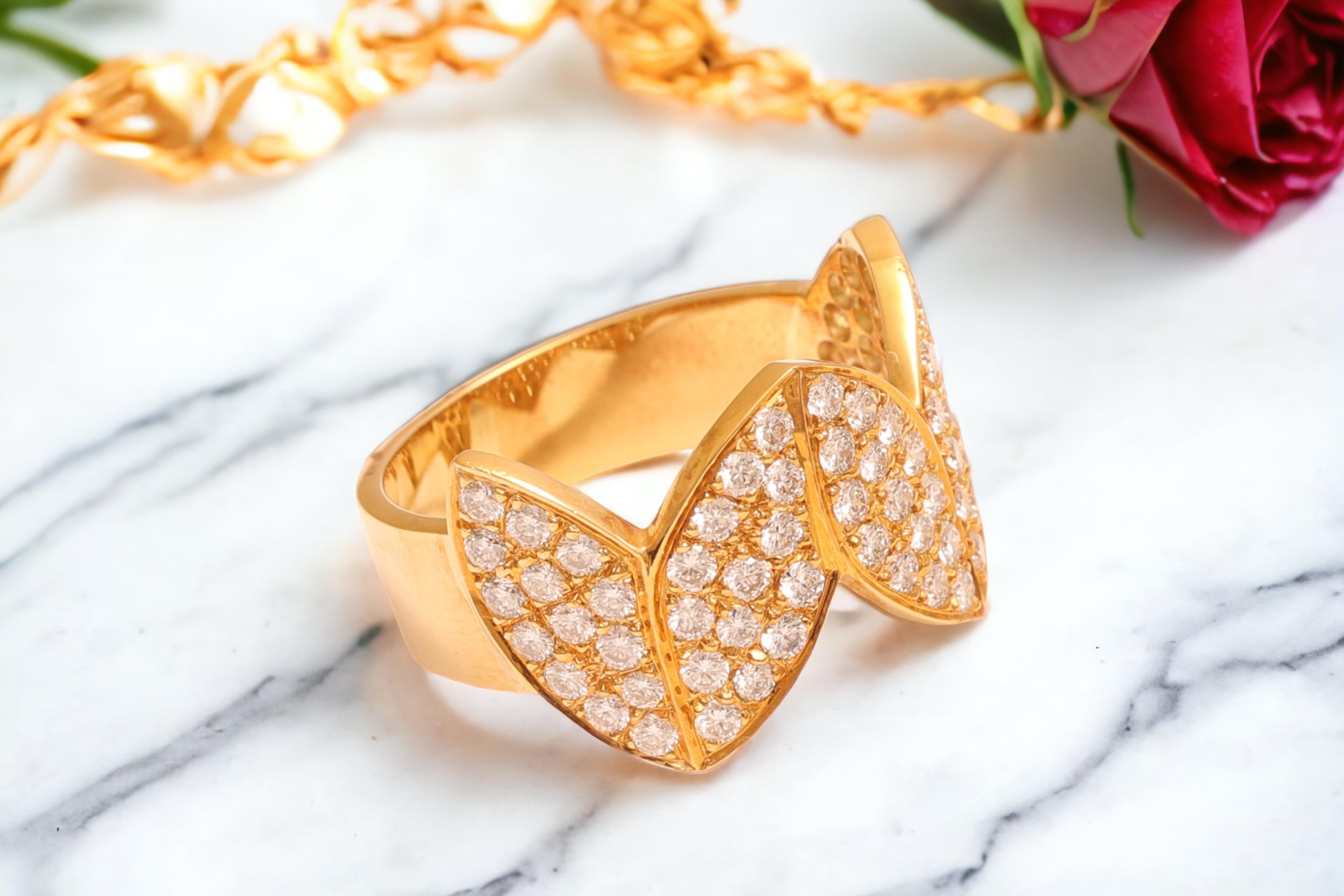 18 kt. Yellow Gold Crown Ring Royal Crown Shape With  1.40 ct. Diamonds For Sale 6